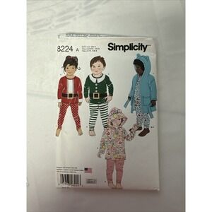 Simplicity 8224 Toddler Robe & Pajama Pants Tops Sewing Pattern Size 1/2-4 Uncut